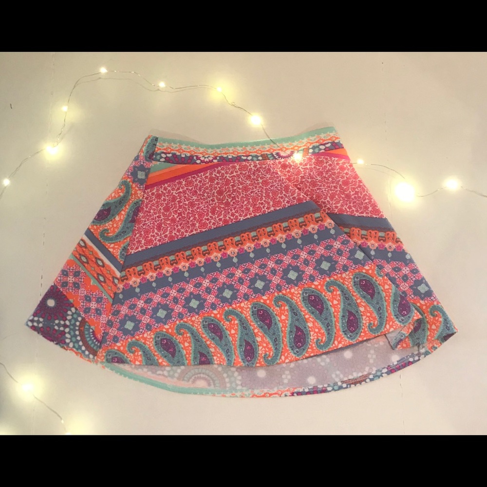 iZ Byer neon pastel skirt with paisley design